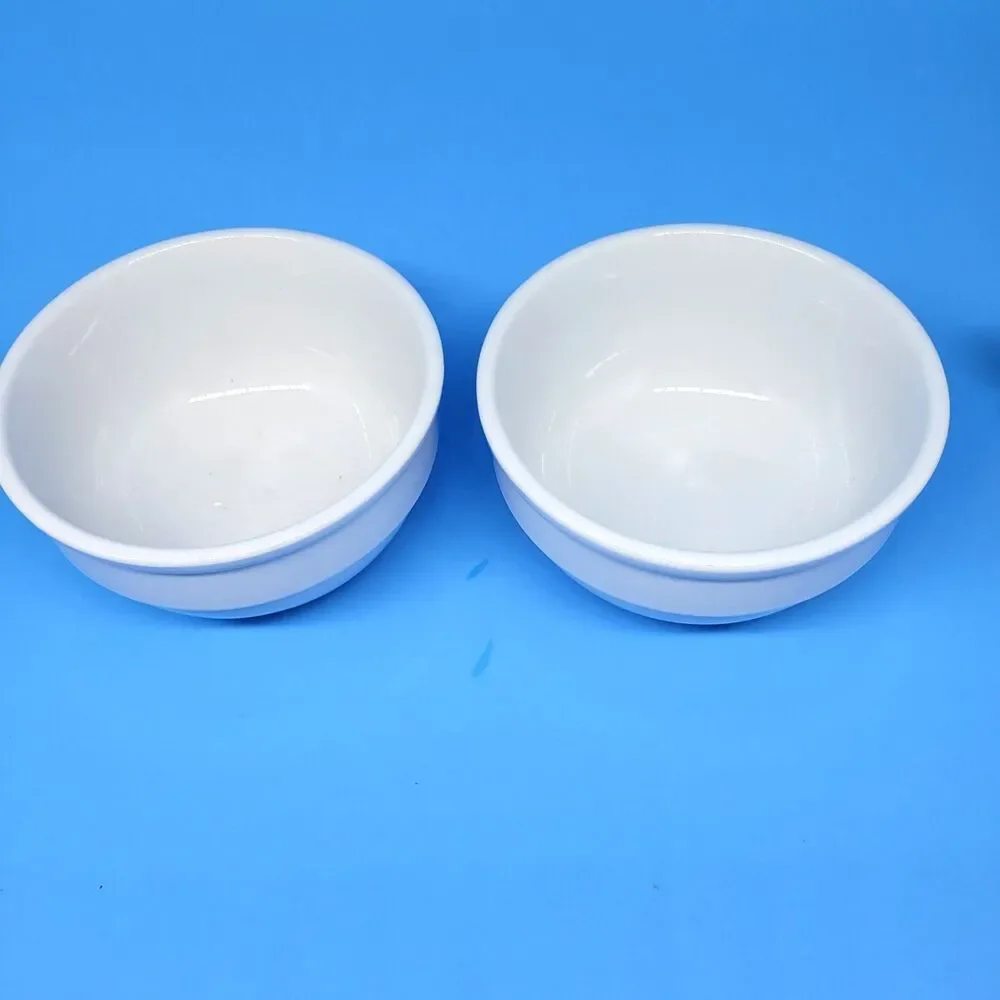 Williams Sonoma Set Of 2 White Stackable 5 7/8